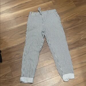 Zara Black and White Striped Chinos